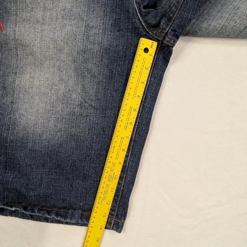 Indigo 30 Mens Baggy Skate Shorts | Embroidered Back Pockets | Y2K Streetwear 36